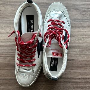 Golden Goose Midstar Sneakers with Red Laces